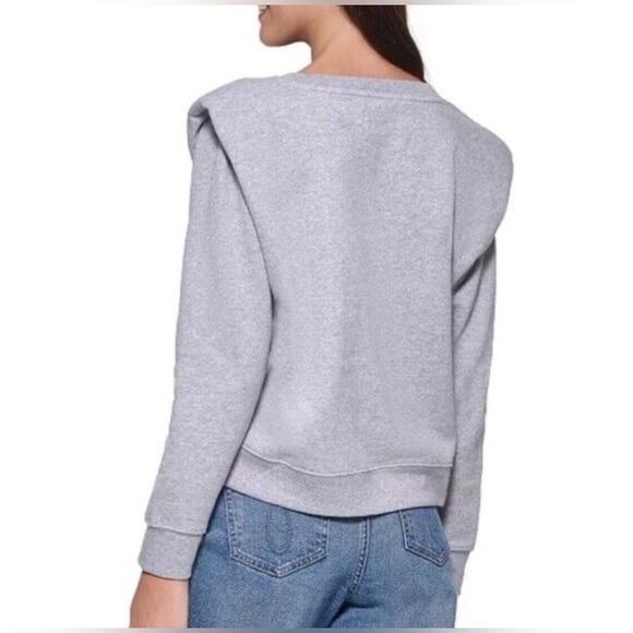 Calvin Klein|Gray padded shoulder sweatshirt, long sleeve in boxy style•••Medium - Picture 3 of 14